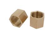 Unique Bargains3 4BSP Female Thread Brass Pipe Fitting Straight Hex Rod Coupling Nut 2pcs