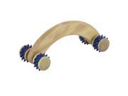 Unique BargainsTravel Wood Rolling Wheel Body Hand Muscle Acupoint Relax Relaxing Massager