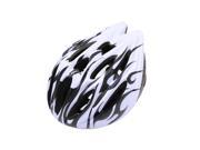 Unique Bargains Black Flame Pattern Hollow Out Design Adjustable Head Strap Bike Safety Helmet
