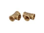 Unique Bargains1 2BSP Female Thread Brass T Shape Equal Pipe Connecting Fittings Jointers 2pcs