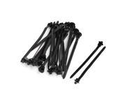 Unique Bargains 20pcs 9mm x 140mm Adjustable Nylon Push Mount Cable Ties Zip Wire Fasten Black
