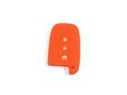 Unique Bargains Orange Soft Silicone Remote Key Fob Case Cover Jacket Skin for Hyundai 3 Buttons