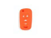 Unique Bargains Remote Key Protector Case Cover Silicone Fob Orange for Opel Astra 4 Buttons