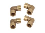 Unique Bargains1 4BSP Female Thread Brass 90 Degree Elbow Tube Pipe Connecting Fittings 4pcs
