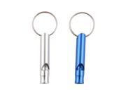 Unique BargainsPet Dog Doggy Puppy Metal Safety Training Whistle Keyring Blue Silver Tone 2pcs