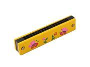 Unique BargainsOutside Classroom Butterfly Pattern Musical Insect 32 Hole Dual Row Harmonica