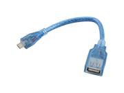 Unique BargainsLaptop USB 2.0 Female to Micro USB Male Charging Data Sync Connector Cable Blue