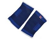 Unique BargainsOutdoor Sports Elastic Fabric Knee Support Pad Brace Protector Sleeve Blue Pair