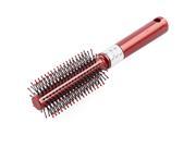Unique BargainsPlastic Round Bristle Curly Hairdressing Hair Comb Brush Hairbrush Dark Red