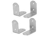 Unique Bargains65mmx65mmx38mm Stainless Steel Screw Fixed Angle Brackets Shelf Supports 4pcs