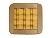 Unique Bargains Summer Bamboo Wooden Comfort Seat Cushion Pad Breathable Cover Mat Beige Yellow