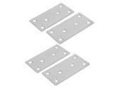 Unique Bargains100mmx50mmx1.7mm Stainless Steel Flat Fixing Repair Plates Brackets 4pcs