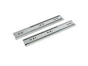12 Length 45mm Width 3 Section Full Extension Drawer Slides Silver Tone 2pcs
