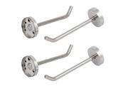 Coat Towel Stainless Steel Round Shaped Single Hook Wall Hanger 120mm Long 4pcs