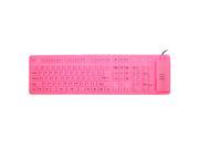 Unique BargainsFlexible 109 Keys USB Wired Silicone Keyboard Pink for PC Notebook Laptop