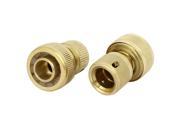 Unique BargainsCar Garden Washing Hose Pipe Water Stop Connector Gold Tone 19mm 3 4 inch 2pcs