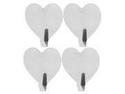 Hotel Stainless Steel Heart Shaped Self Adhesive Towel Coat Hanger Hook 4pcs