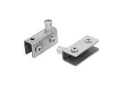 6mm 8mm Thickness Metal Rectangle Shaped Glass Clamps Clip Silver Tone 2pcs