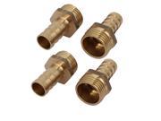 Unique Bargains1 2BSP Male Thread 12mm Hose Barb Tubing Fitting Coupler Connector Adapter 4pcs