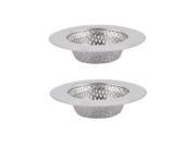 Home Bathroom Stainless Steel Round Shaped Sink Basin Rubbish Strainer 2pcs
