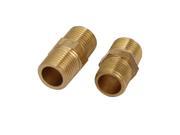 Unique Bargains1 8BSP Male Thread Brass Hex Nipple Tube Pipe Connecting Fittings 2pcs