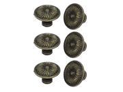 32mmx21mm Metal Retro Style Single Hole Pull Handles Knobs 6pcs for Wardrobe