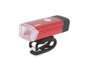 Unique Bargains White LED USB Rechargeable Aluminum Alloy Front Light for Cycling Bicycle Red