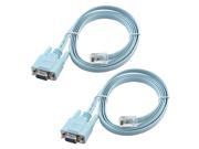 Unique BargainsRS232 DB9 Connector to RJ45 Cat5 Ethernet Adapter Cable 2pcs for Routers Network