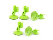 Bathroom Rubber Suction Cup Wall Stick Shower Head Spray Holder Green 5pcs