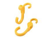 Unique BargainsFamily Bathroom S Shaped Clothes Bags Towel Hooks Hanging Hangers Yellow 2pcs