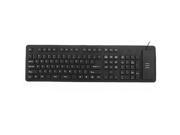 Unique BargainsFoldable Flexible 109 Keys USB Wired Roll up Silicone Keyboard Black for Laptop