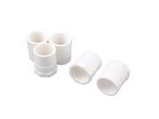 PVC U Straight Type Pipe Tube Connector Adapter Fitting White 5pcs for Garden