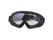 Unique Bargains Black Frame Clear Lens Elastic Strap Motocross Motorcycle Adult Goggles Glasses