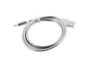 Unique BargainsMetal Braided USB 2.0 Male A to B Date Convery Cord Charging Cable Silver Tone