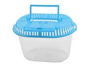 Household Decor Oval Design Plastic Aquarium Betta Fish Tank Pet Feed Box Blue