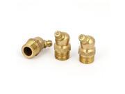 Unique Bargains 45 Degree Angle Type 1 4PT Male Thread Grease Nipple Zerk Fitting Brass Tone x 3