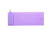 Unique BargainsFoldable 85 Keys USB Wired Silicone Keyboard Purple for PC Notebook Laptop