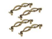 Cabinet Cupboard Retro Style Pull Handles Bronze Tone 96mm Hole Distance 4pcs