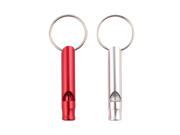 Unique BargainsPet Dog Doggy Puppy Metal Safety Training Whistle Keyring Red Silver Tone 2pcs