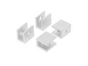 20mmx13mmx18mm Rectangle Shaped Glass Clamps Clip Silver Tone 4pcs