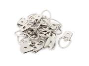 45mmx22.5mm D Ring Photo Frame Cross Stitch Hanger Hook Silver Tone 20pcs