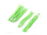 Unique BargainsFishman Silicone Inkfish Shaped Artificial Angling Tackle Lure Bait Green 5 Pcs