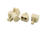 Plastic RJ11 1 Male to 2 Female Adapter Cable Ethernet Connector Splitter 5 Pcs