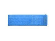 Unique BargainsFlexible 109 Keys USB Wired Silicone Keyboard Blue for PC Notebook Laptop