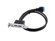 Unique BargainsComputer 2 Ports USB 3.0 to 20 Pin Header Baffle Line Motherboard Cable