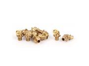 Unique Bargains M6 Thread 1mm Pitch 45 Degree Angle Brass Grease Zerk Nipple Fittings 10 Pcs