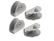 10 12mm Thickness Glass Shelf Semicircle Stainless Steel Clip Clamps Holder 4PCS