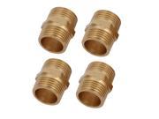Unique Bargains3 8BSP Male Thread Brass Hex Nipple Tube Pipe Connecting Fittings 4pcs