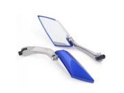 Unique Bargains Universal Blue Motorcycle Motorbike Rearview Rear View Side Mirror 8mm 10mm Pair