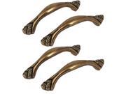 Drawer Retro Style Bow Pull Handles Knobs Bronze Tone 64mm Hole Spacing 4pcs